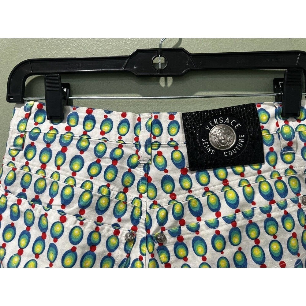 Vtg 90’s Versace Pants Colorful Olive Novelty Disco Atomic Art To Wear S… - Picture 6 of 16